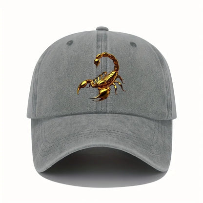 Golden Scorpion Printed Adjustable Baseball Cap
