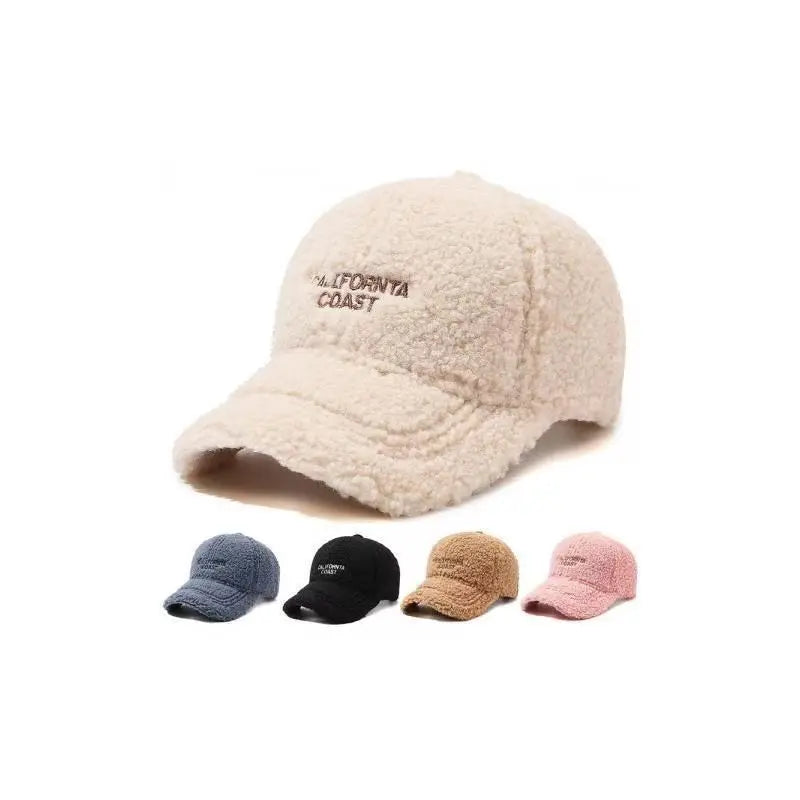 Plush Lamb Wool Warm Baseball Cap