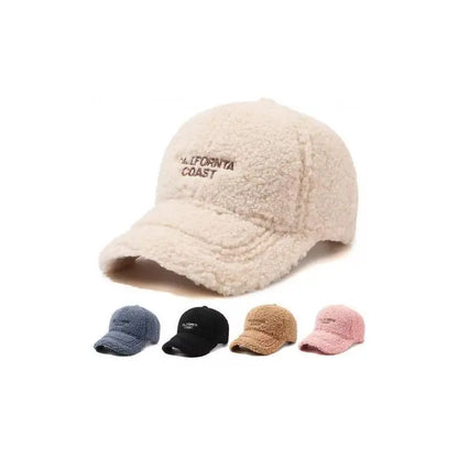 Plush Lamb Wool Warm Baseball Cap