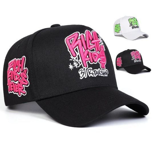 Unisex Rich Kios Letter Embroidered Casual Baseball Cap
