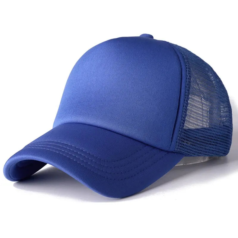 Plain Mesh Snapback Trucker Baseball Cap