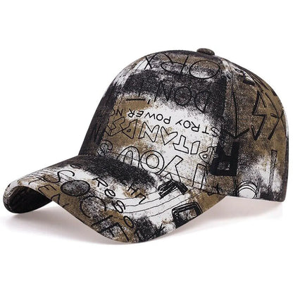 Letter Graffiti Tie-Dye Unisex Adjustable Baseball Cap