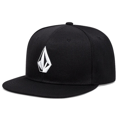 Unisex Flat Brim Diamond Embroidery Hip Hop Baseball Cap