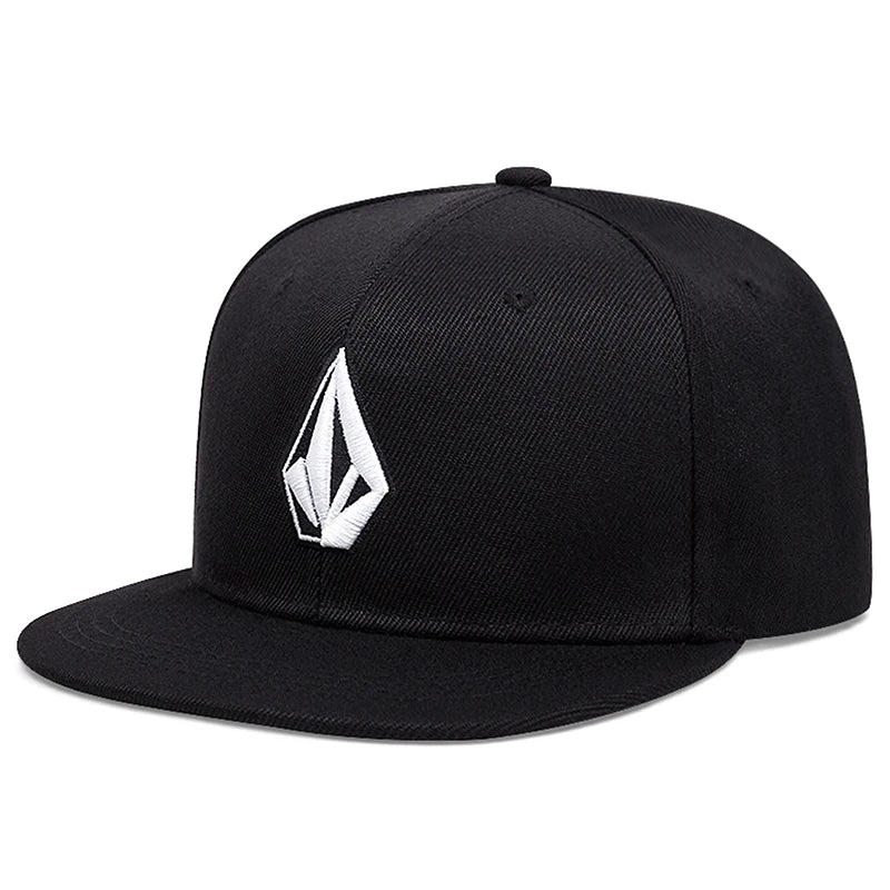 Diamond Embroidery Flat Brim Street Snapback Cap