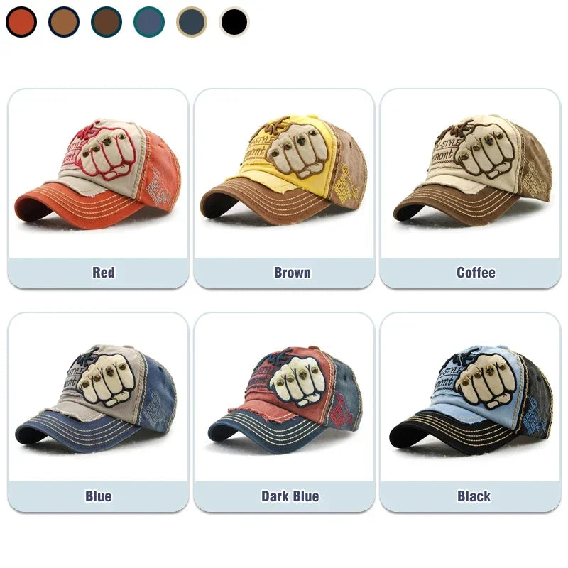 Fist Letter Rivet Baseball Cap