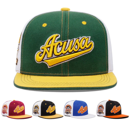 ACUSA Color Block Flat Brim Snapback Cap