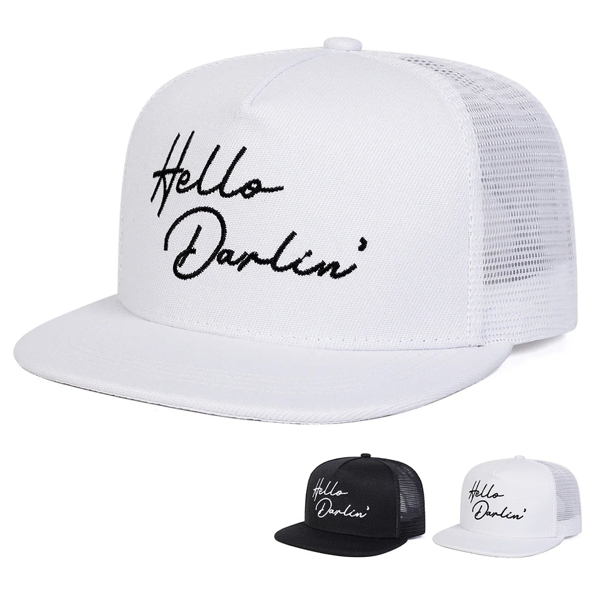 Hello Darlin Embroidery Adjustable Outdoor Snapback Cap