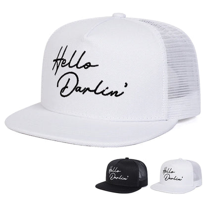 Hello Darlin Embroidery Adjustable Outdoor Snapback Cap