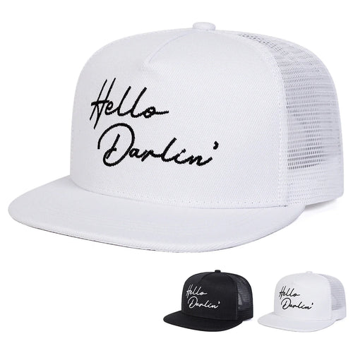 Hello Darlin Embroidery Adjustable Outdoor Snapback Cap