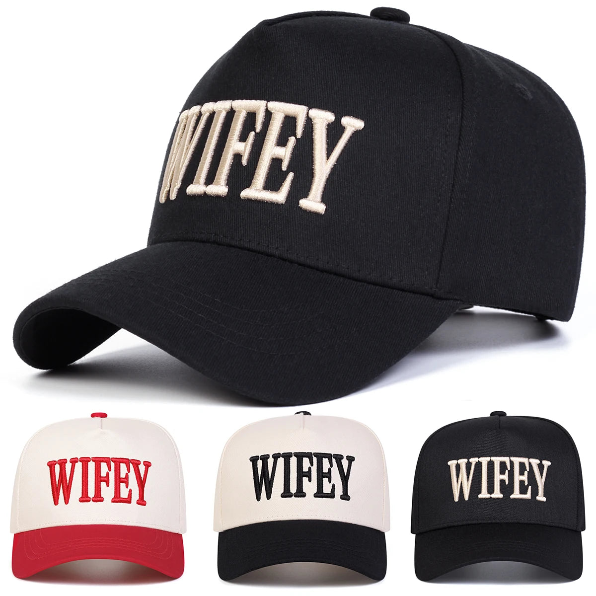 Unisex WIFEY Letter Embroidery Baseball Caps
