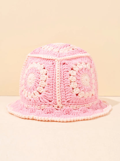 Handmade Vintage Geometric Crochet Bucket Hat