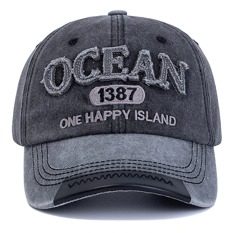 Ocean 1387 Letter Embroidery Baseball Cap Unisex