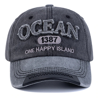 Ocean 1387 Letter Embroidery Baseball Cap Unisex