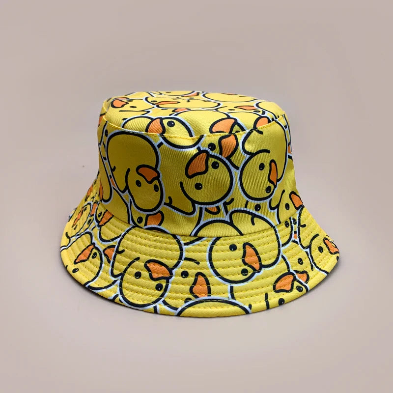 Cartoon Yellow Duck Bucket Hats New Unisex Cute