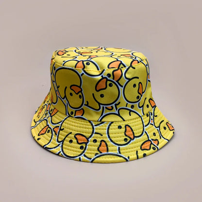 Cartoon Yellow Duck Bucket Hats New Unisex Cute