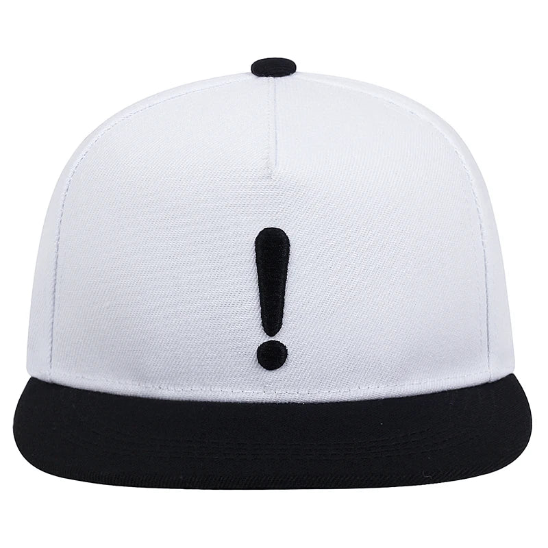 Unisex Exclamation Mark Embroidery Flat Brim Hip Hop Cap