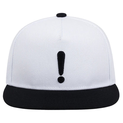 Unisex Exclamation Mark Embroidery Flat Brim Hip Hop Cap