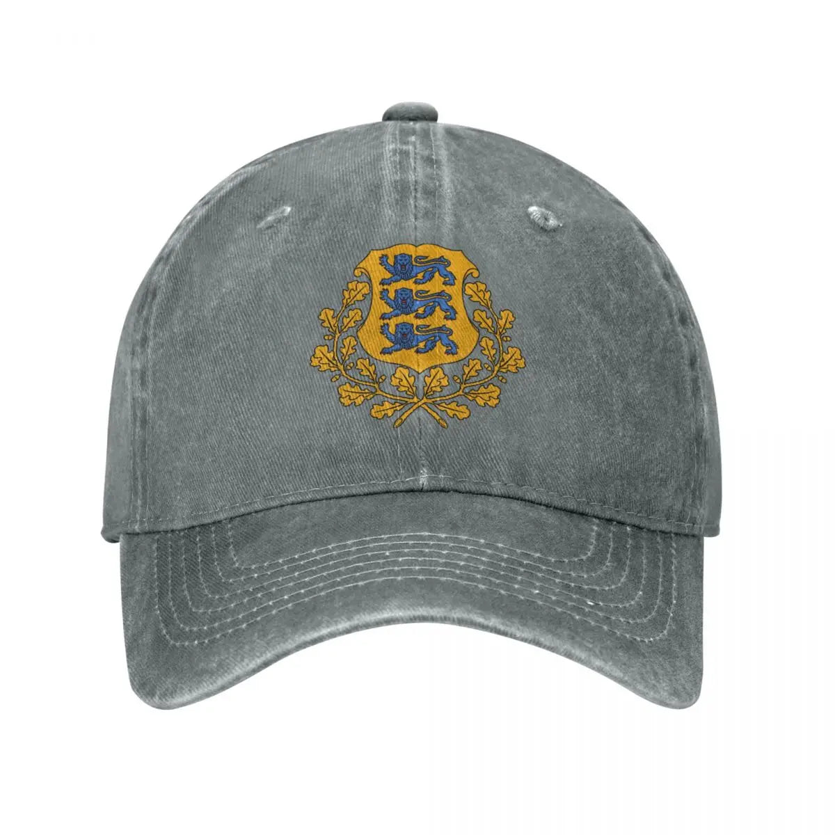Estonia Emblem Charcoal Washed Vintage Baseball Cap