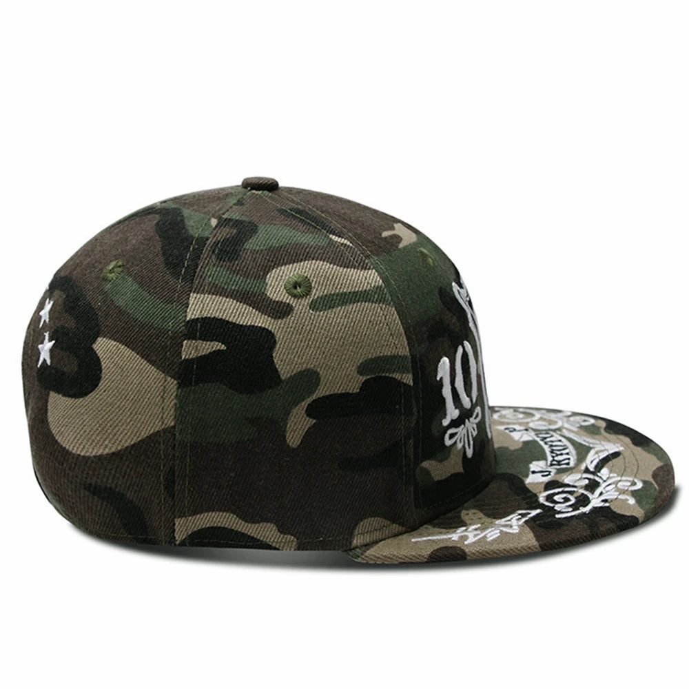 Camouflage Skull Hip Hop Snapback Cap