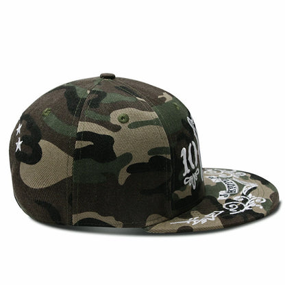 Camouflage Skull Hip Hop Snapback Cap