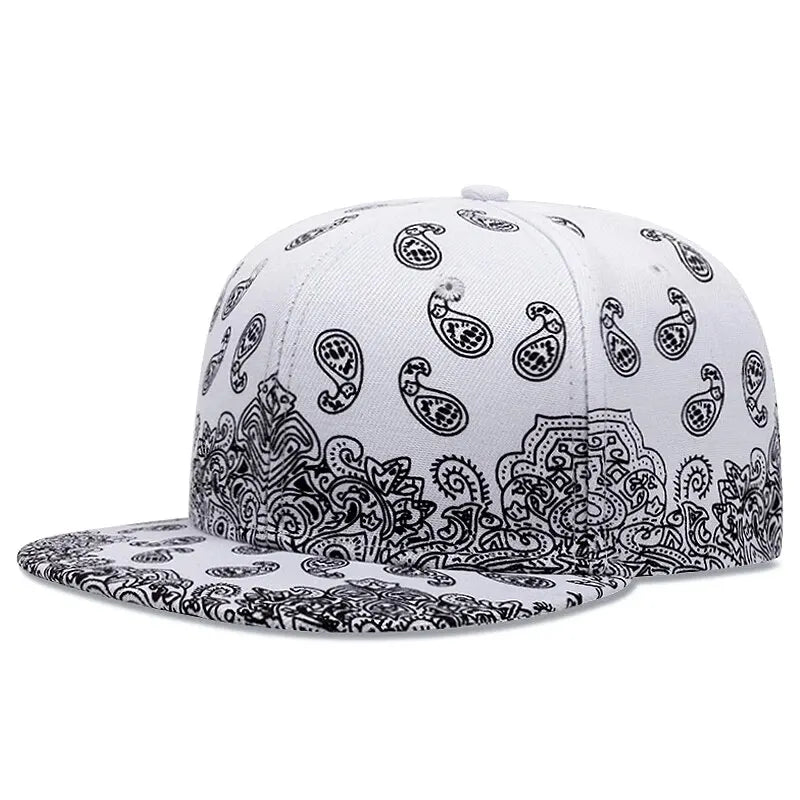 West Coast Cashew Flower Printed Adjustable Snapback Baseball Hat