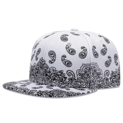West Coast Cashew Flower Printed Adjustable Snapback Baseball Hat