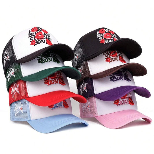 Unisex Lipprint Embroidered Baseball Cap