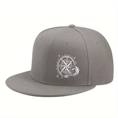 Compass Rose Ocean Wave Streetwear Snapback Cap