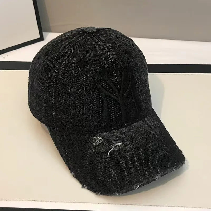 Unisex Letter Embroidery Washed Cowboy Baseball Caps