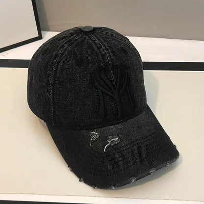 Unisex Letter Embroidery Washed Cowboy Baseball Caps