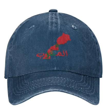 Morocco Map Flag Print Baseball Cap