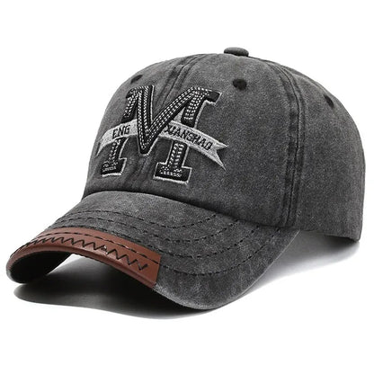 Vintage M Letter Embroidered Baseball Cap