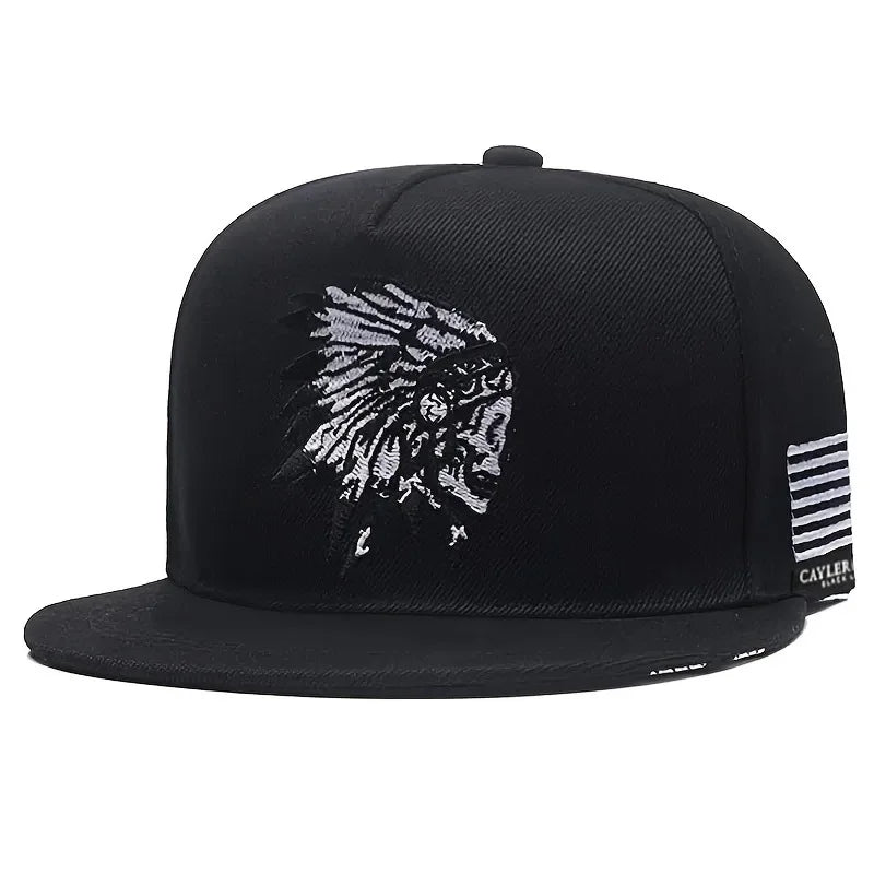 Native American Tribal Embroidery Streetwear Snapback Cap