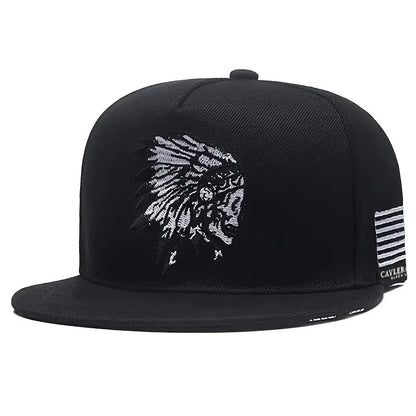 Native American Tribal Embroidery Streetwear Snapback Cap