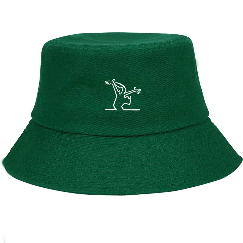 Dancing Figure Wide Brim Breathable Summer Bucket Hat