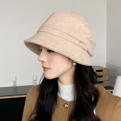 Soft Brim Metal Label Fashion Bucket Hat