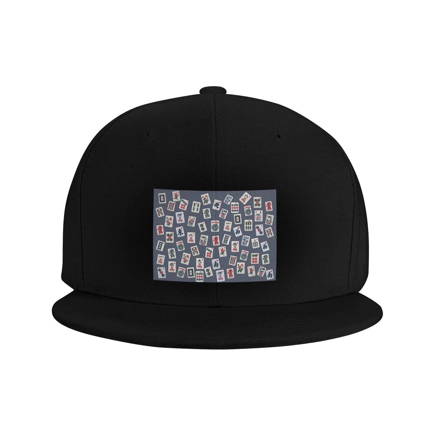 Blue Mahjong Tile Game Pattern Snapback Cap