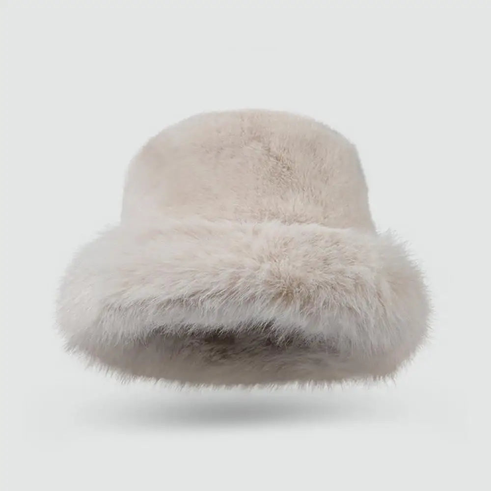 Women's Fluffy Faux Mink Fur Winter Bucket Hat