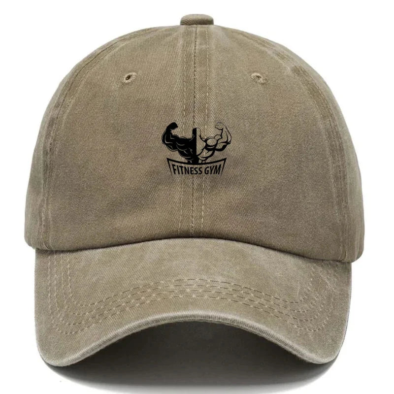 Bodybuilding Vintage Washed Cotton Gym Workout Baseball Cap