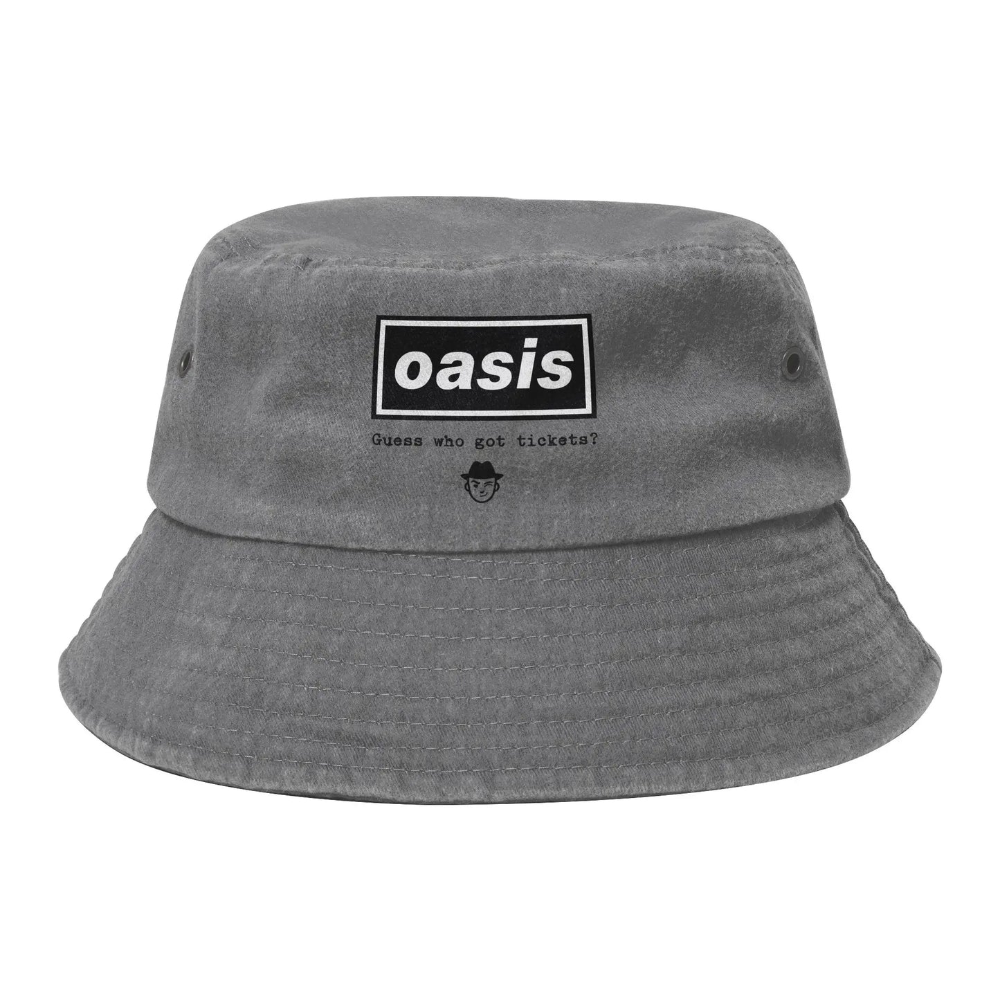 Trendy Washed Denim Graphic Bucket Hat