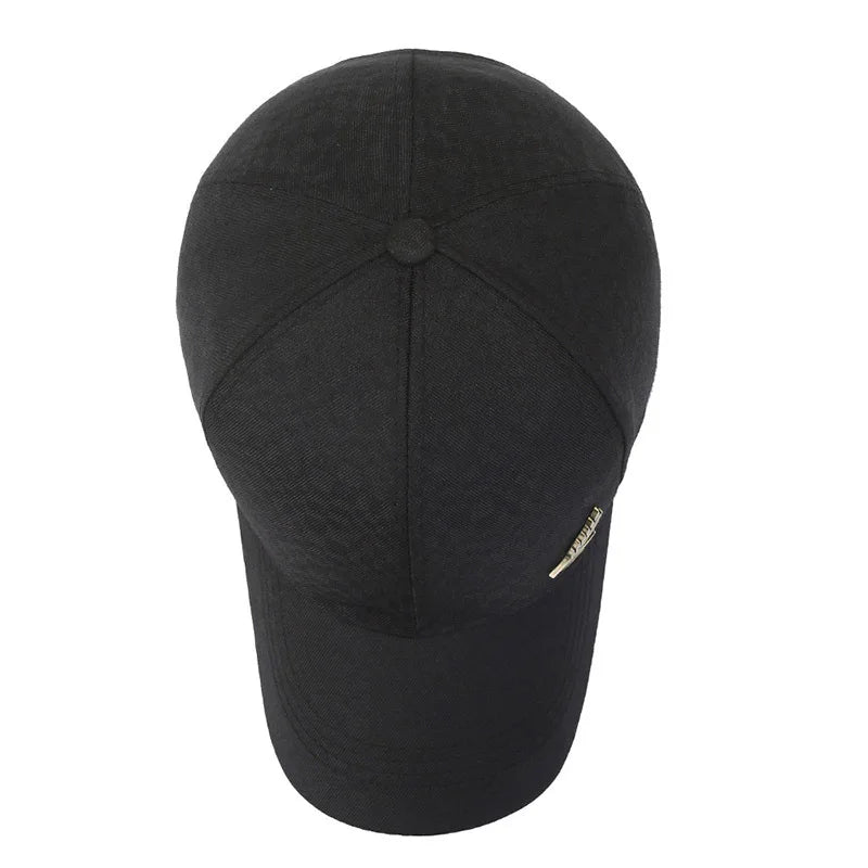 Breathable Wheat Ear Copper Label Baseball Cap