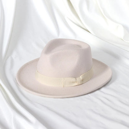 Elegant Bow Tie Wool Jazz Bucket Hat