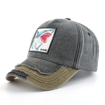 Shark Patch Denim Baseball Cap