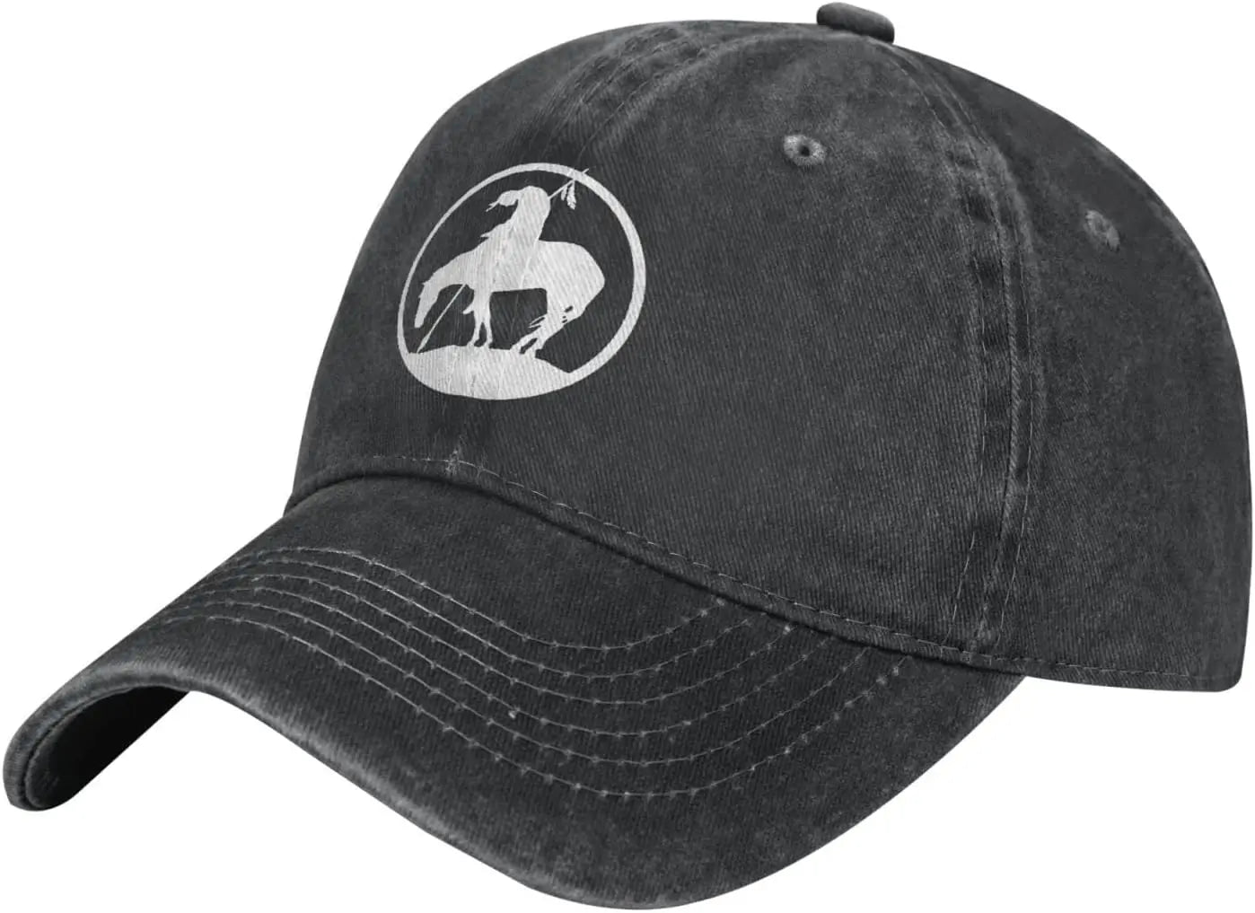 Native American Rider Silhouette Vintage Baseball Cap
