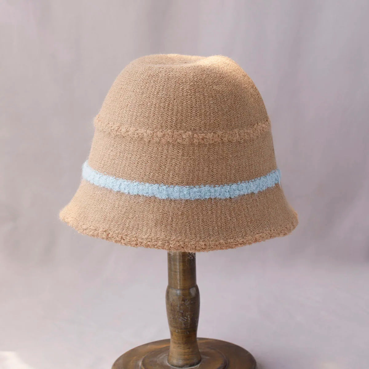 Striped Wool Knitted Bucket Hat