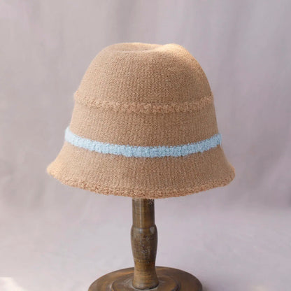 Striped Wool Knitted Bucket Hat