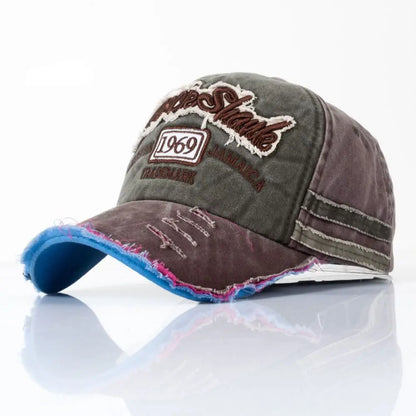 Vintage 1969 Letter Denim Baseball Cap