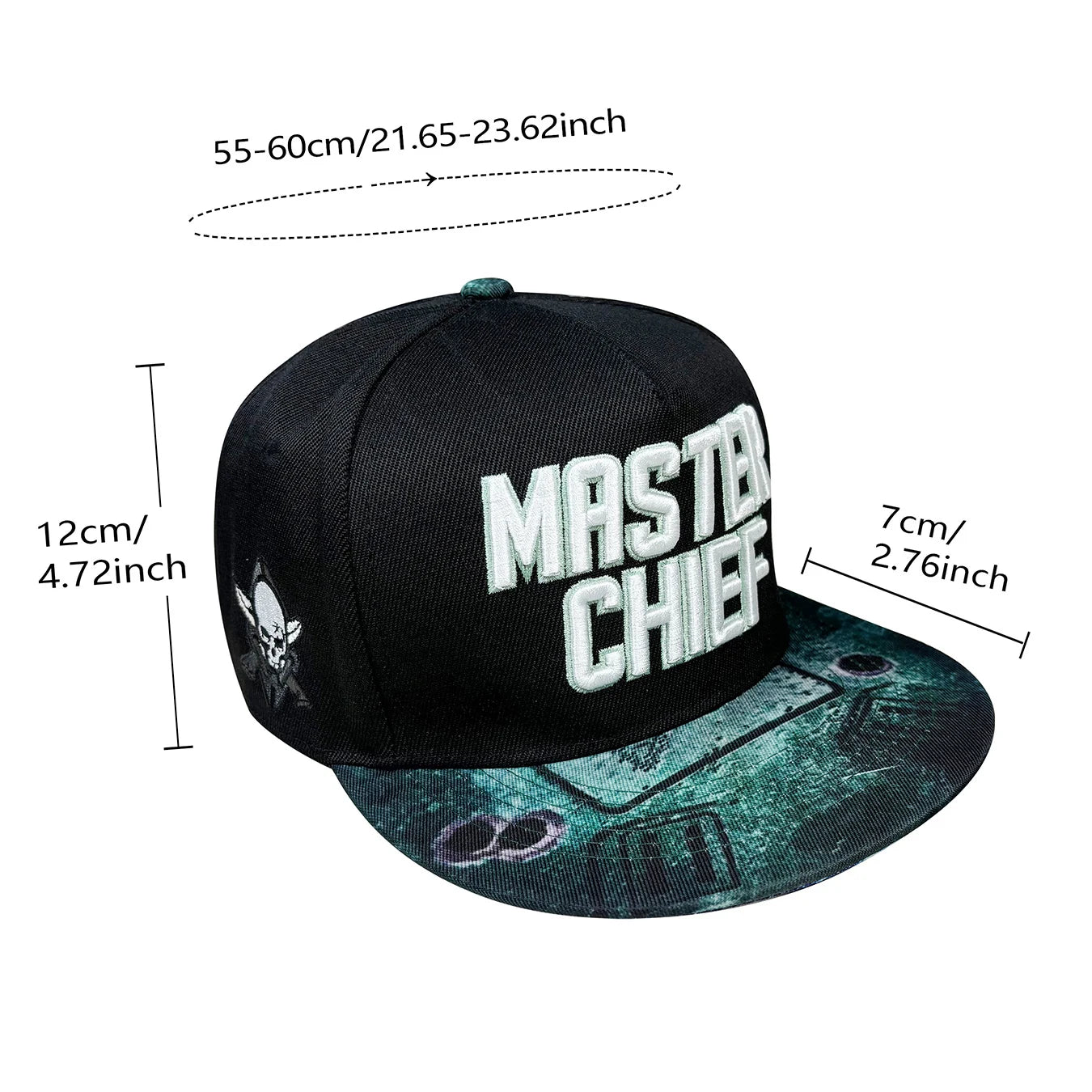 Trendy Hip-Hop Style Skull Embroidered Letter Print Baseball Cap