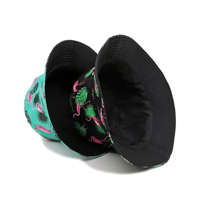 Unisex Flamingo Print Reversible Bucket Hat