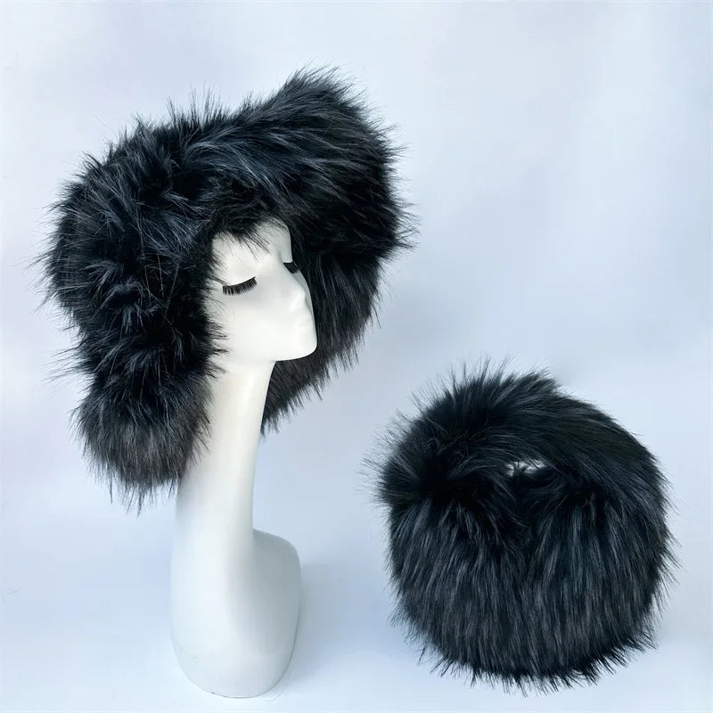 Oversized Fluffy Y2K Winter Bucket Hat